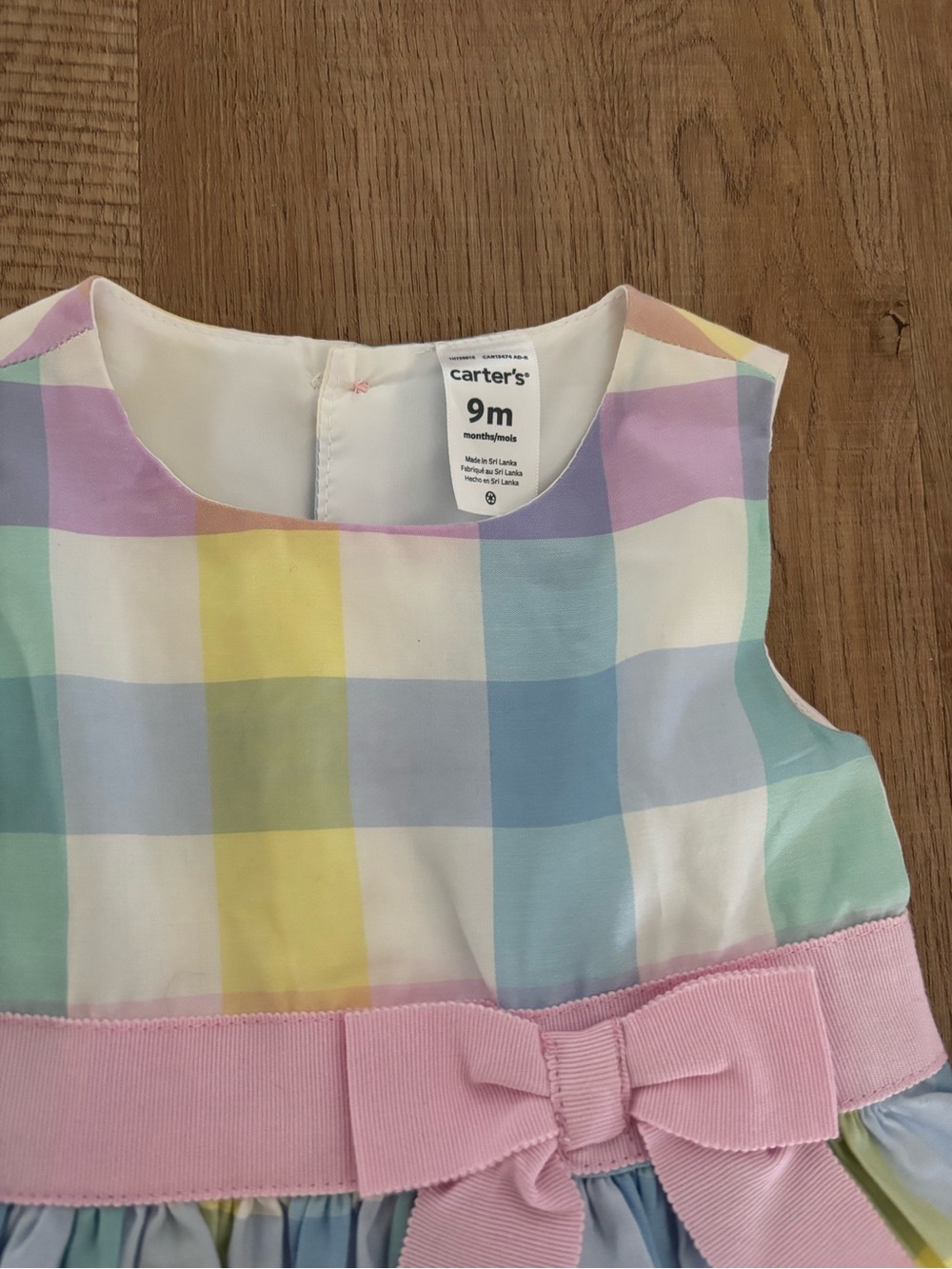 Lavender Butterfly Tulle Overlay & Pastel Plaid Dress and Pink Sash Dresses - Picture 3 of 7